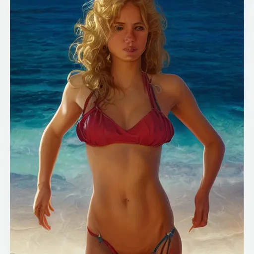 Sexy beautiful young blonde woman in a thong Vector Image