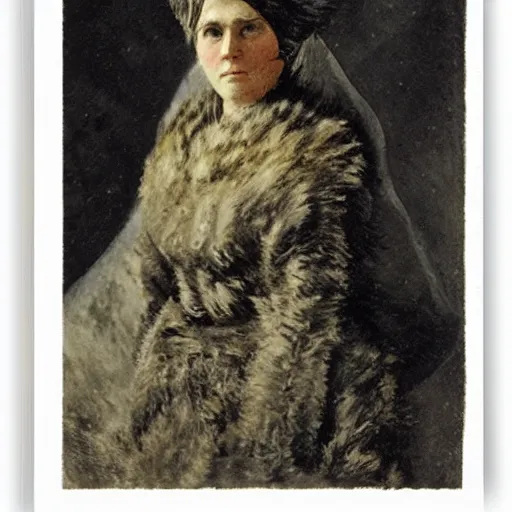 Image similar to female arctic explorer by alfred stevens