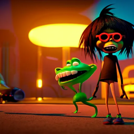 Prompt: octane render pixar unreal engine 3 d gorillaz noodle character