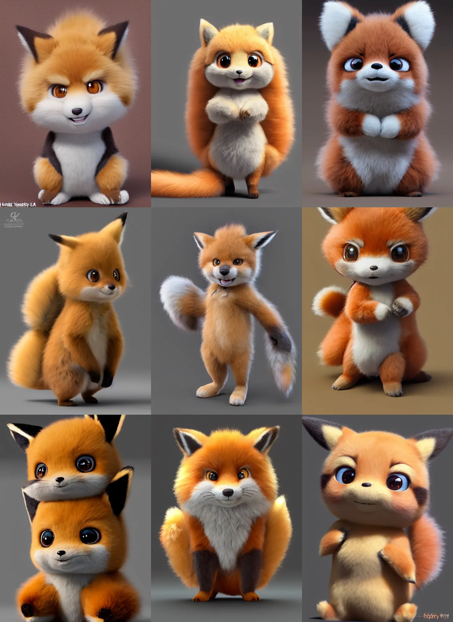 Prompt: high quality 3 d render hyperrealist very cute muted color fluffy! red fox ninja, highly detailed, vray smooth, in the style of detective pikachu, hannah yata charlie immer, soft indoor light, low angle, uhd 8 k, sharp focus