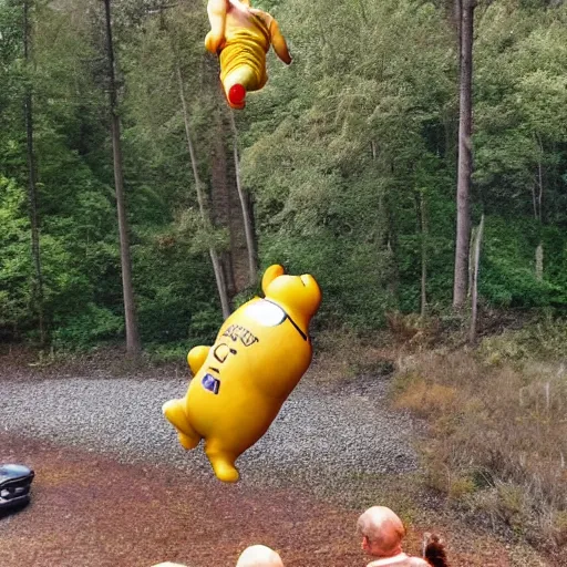 Image similar to large piece of human pooh falling to earth