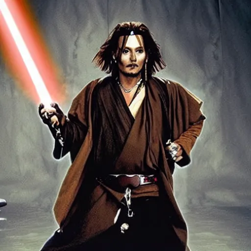 Image similar to johnny depp as a jedi