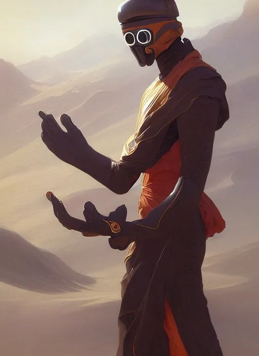 Image similar to dune future fashion futurism as thufir hawat, human computer, VR headset, cyber augmentation implant, digital art from artstation by Ruan Jia and Mandy Jurgens and Artgerm and william-adolphe bouguereau