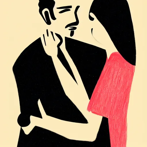 Image similar to a drawing of a man and a woman in the style of jarek puczel