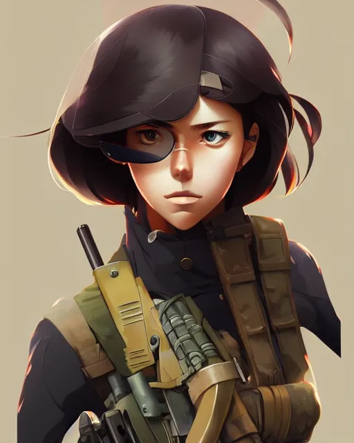 Prompt: upper body portrait of a female sniper, modern era, portrait shinkai makoto studio ghibli studio key hideaki anno sakimichan stanley artgerm lau rossdraws james jean marc simonetti elegant highly detailed digital painting artstation pixiv