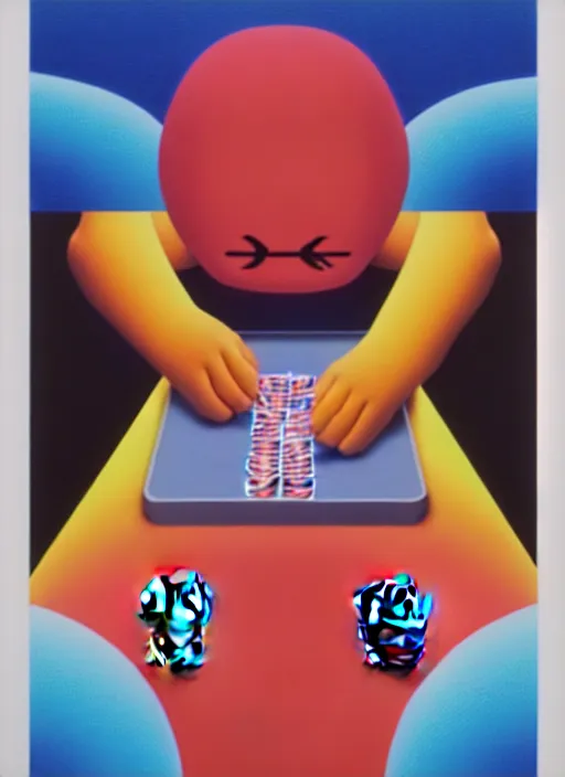 Image similar to poker card by shusei nagaoka, kaws, david rudnick, airbrush on canvas, pastell colours, cell shaded!!!, 8 k