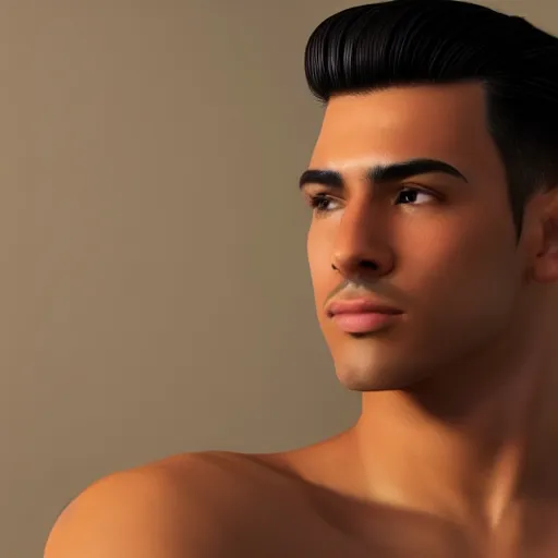 Prompt: Instagram Selfie of an extremely handsome Latino male with tan shiny skin, well-gelled hair, first-person view, photorealistic imagery, trending on artstation, 4k, 8k