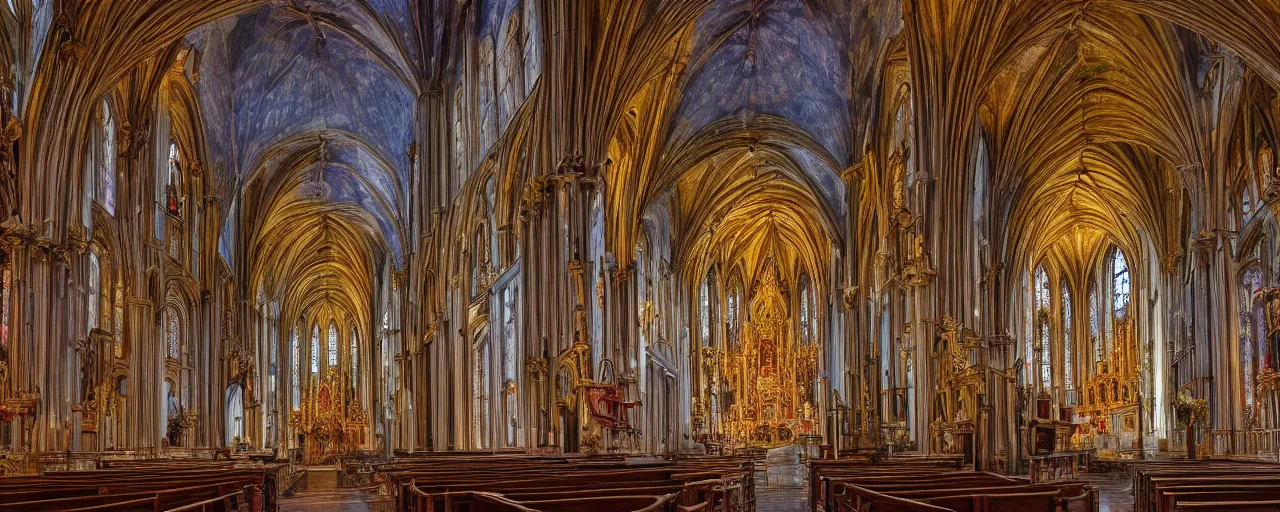 Image similar to a catholic church made out of candy, 4 k hdr, smooth, sharp focus, hyper realistic, award - winning photo, old english artstyle