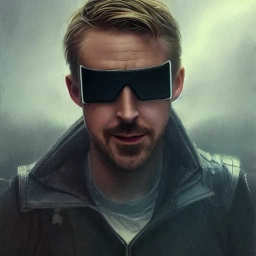 Image similar to Ryan Gosling as Marvel's Cyclops, X-Men, ultra realistic, concept art, intricate details, eerie, highly detailed, photorealistic, octane render, 8k, unreal engine. art by Artgerm and Greg Rutkowski