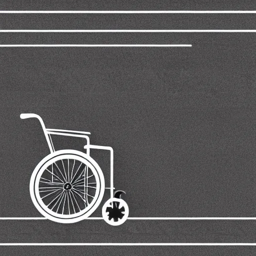 Prompt: realistic blueprint of the side of a running wheelchair. Black lines on white background