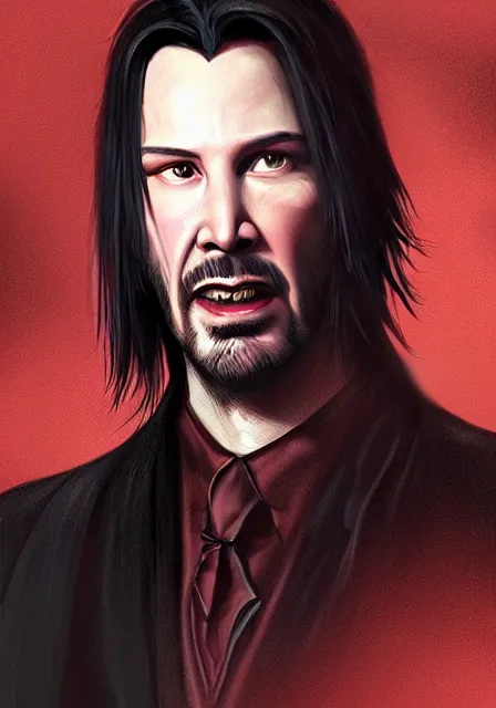 Prompt: keanu reeves as dracula, highly detailed, digital painting, artstation, concept art, smooth, sharp focus, illustration