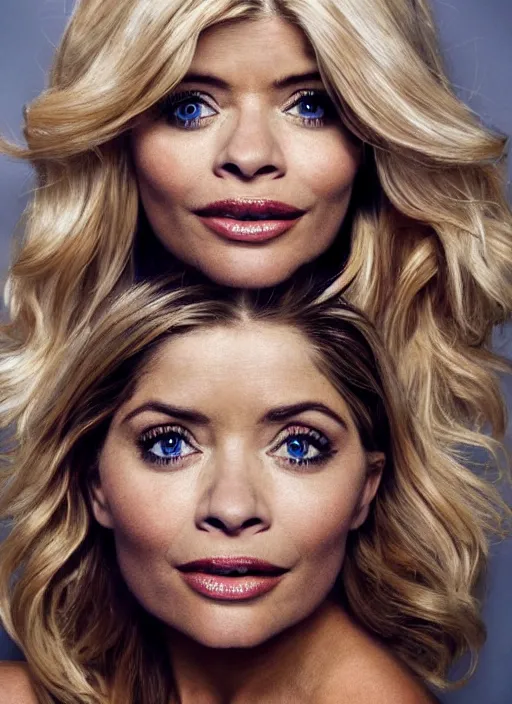 Image similar to holly Willoughby with the physique of a body builder, symmetrical facial features, hyper realistic, ultra detailed, cinematic, dynamic lighting, photorealistic, refined, intricate, digital art, digital painting, masterpiece, 8k