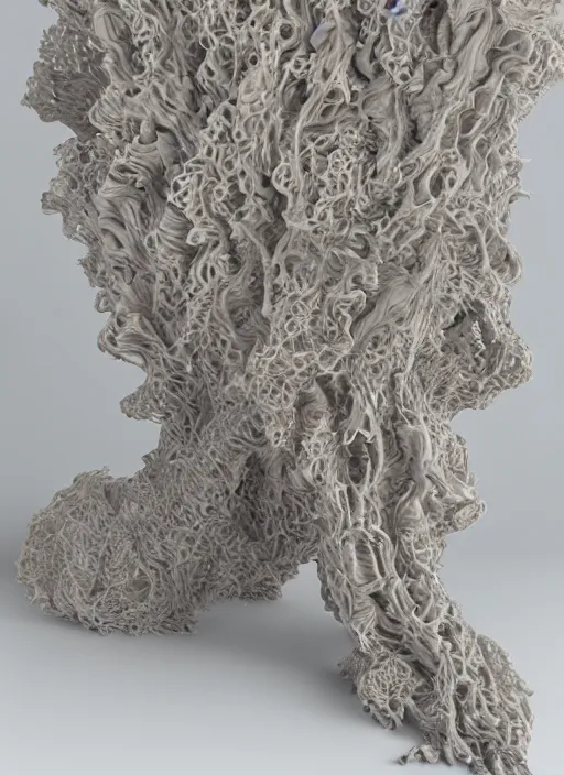 Prompt: high intricate sculpture of waves of tremella - fuciformis, maria panfilova, andrea savchenko, mike kime, ludovic plouffe, qi sheng luo, oliver cook, trending on artstation