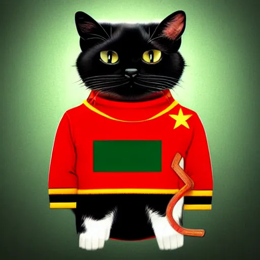 Image similar to soviet cat using soviet clothes photorealistic