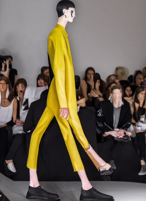 Image similar to hyperrealistic and heavy detailed balenciaga runway show of slender man, leica sl 2 5 0 mm, vivid color, high quality, high textured, real life