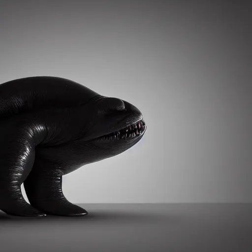 Image similar to a faceless, amorphous blob of pure blackness slithers through the inky void, searching for something to devour. it comes across a hapless victim who is lost and alone, their screams echoing through the emptiness as they are consumed by the ever - hungry shape. high detail, 4 k