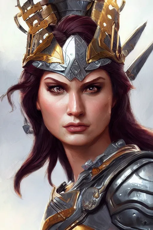 Image similar to amazon valkyrie athena, d & d, fantasy, portrait, highly detailed, headshot, digital painting, trending on artstation, concept art, sharp focus, illustration, art by artgerm and greg rutkowski and magali villeneuve