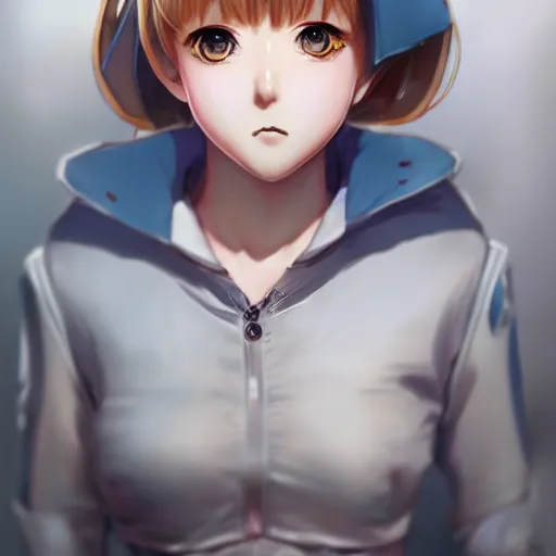 Image similar to anime portrait of Angela Merkel as an anime girl by Stanley Artgerm Lau, WLOP, Rossdraws, James Jean, Andrei Riabovitchev, Marc Simonetti, and Sakimichan, trending on artstation