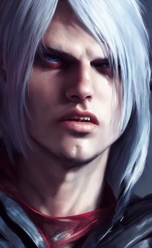 portrait of dante from devil may cry 4, medium length, Stable Diffusion