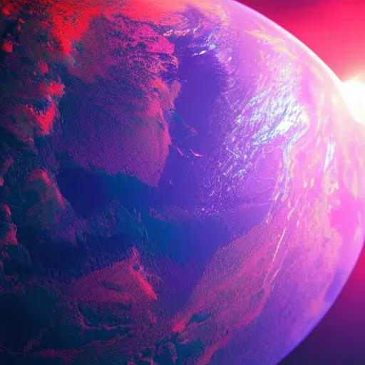 Prompt: earth in space digital art synthwave detailed sharp focus synthwave art aesthetic octane render raw cinematic
