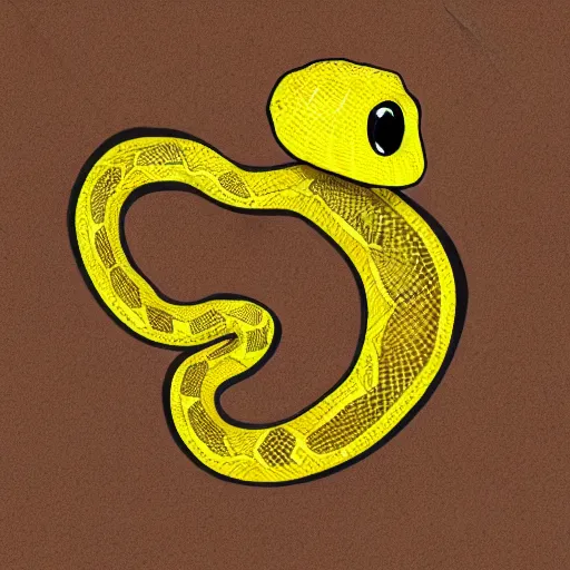 Prompt: illustrator vector graphic design of a snake wrapping around an ank sign, trending on artstation, pixelated, chromostereopsis