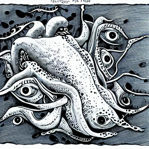 Image similar to Deep sea creature with many eyes