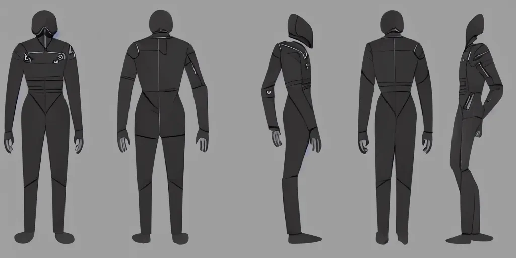 Image similar to male, elongated figure, space suit, large shoulders, short torso, long thin legs, tiny feet, character sheet, very stylized, concept design