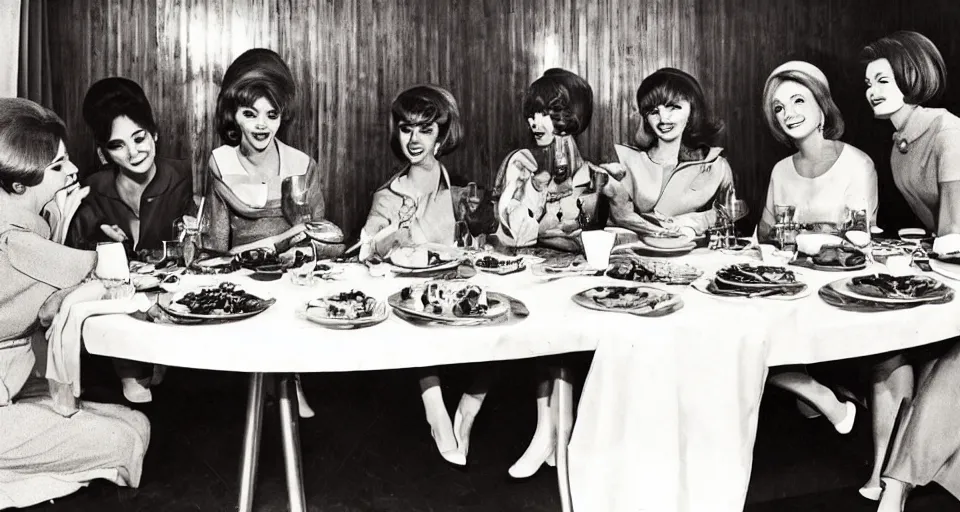 Image similar to 1 9 6 0 s ladies who lunch, the last supper