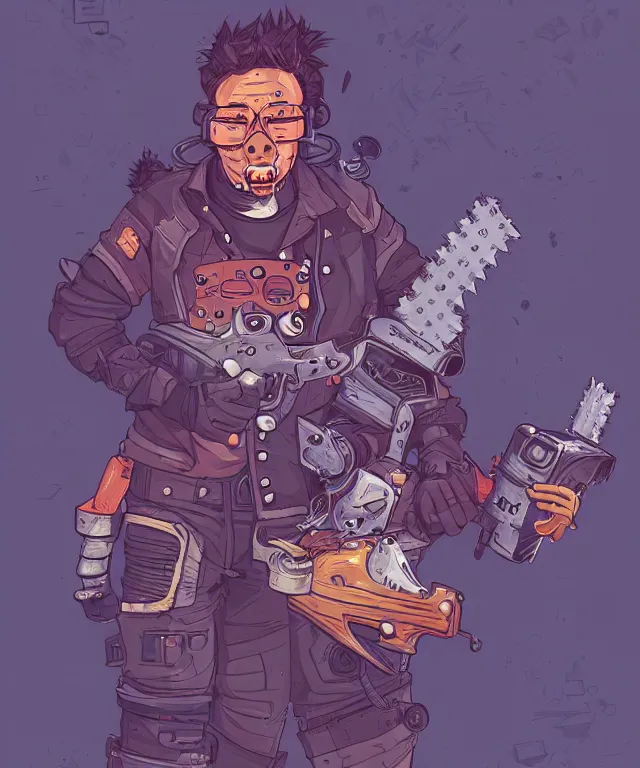 Image similar to a portrait of an anthropomorphic cyberpunk corgi! holding a chainsaw, fantasy, elegant, digital painting, artstation, concept art, matte, sharp focus, illustration, art by josan gonzalez