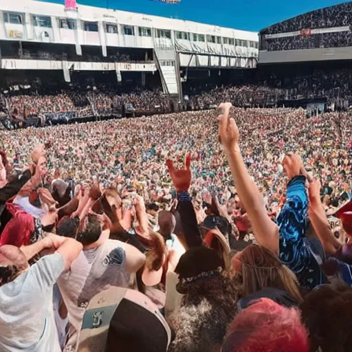 Prompt: freddie mercury in wilmington giving a concert in 2 0 2 2 and people enjoying themselves