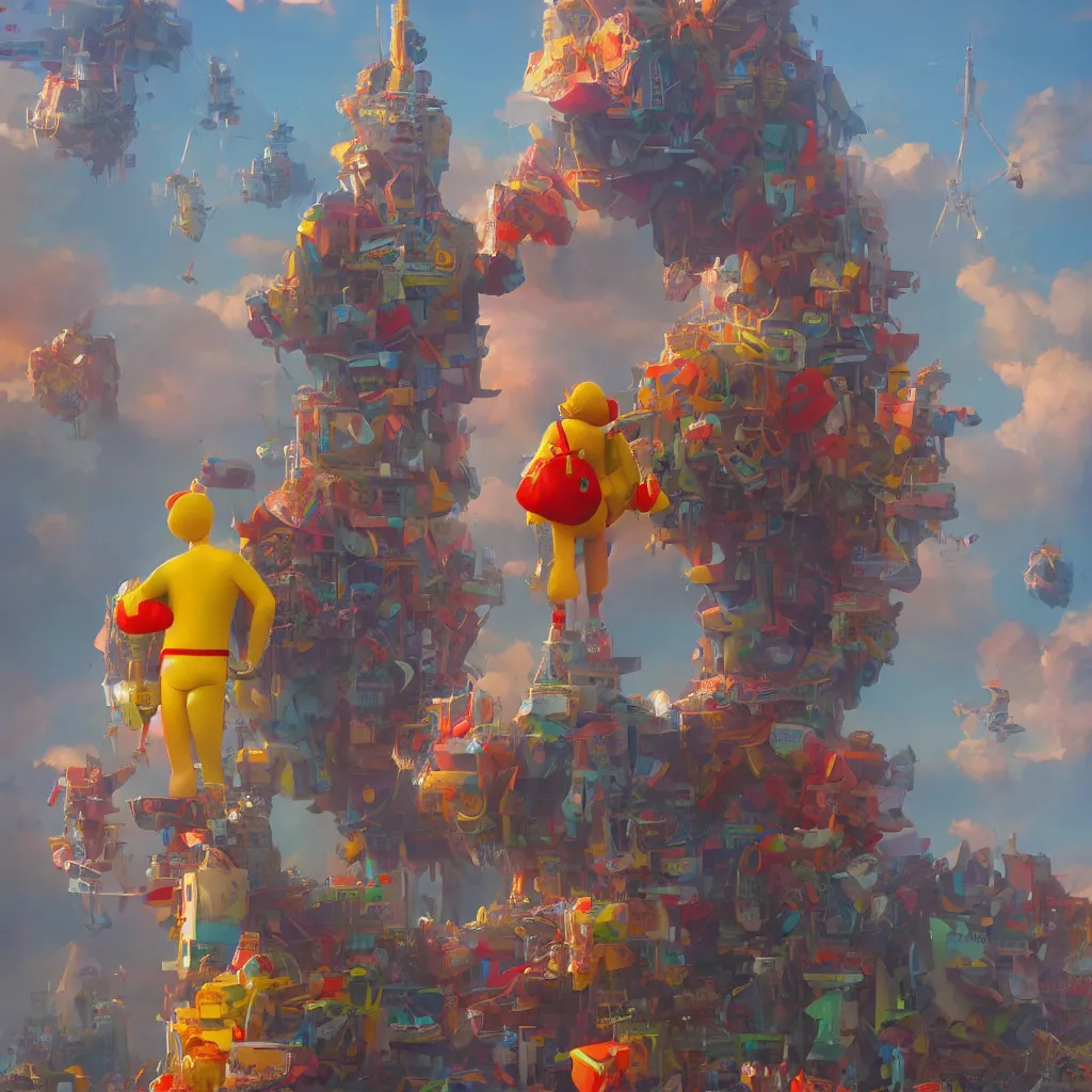 Image similar to ronald mcdonald statue in the world by beeple, darek zabrocki, tyler edlin, jordan grimmer, neil blevins, james paick, natasha tan, highly detailed, ultra detailed, ultra realistic, trending on artstation