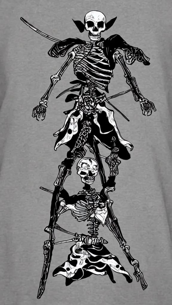 Prompt: skeleton samurai