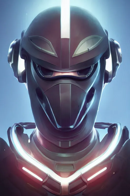 Image similar to epic mask helmet robot ninja portrait stylized as fornite style game design fanart by concept artist gervasio canda, behance hd by jesper ejsing, by rhads, makoto shinkai and lois van baarle, ilya kuvshinov, rossdraws global illumination radiating a glowing aura global illumination ray tracing hdr render in unreal engine 5