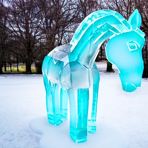 Image similar to ice in a horse shape