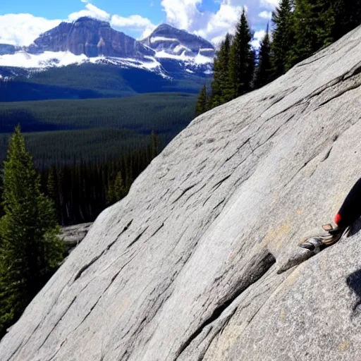 Image similar to a photo of a rock - climber in the canadian rockies