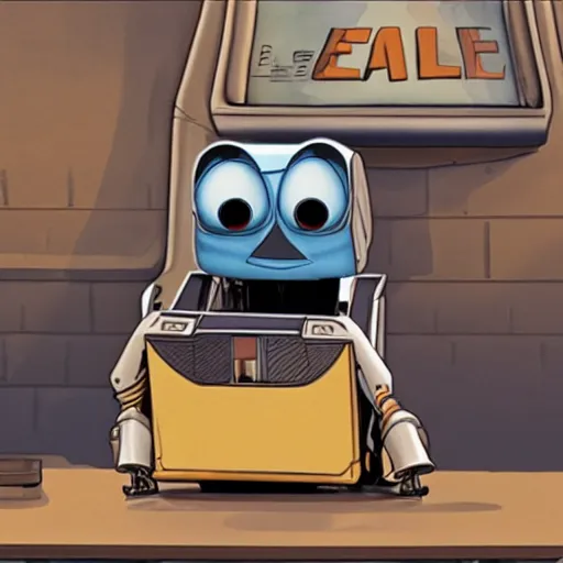 Prompt: Wall-E horror parody