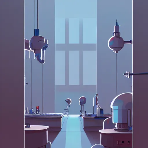 Image similar to goro fujita ilustration a science laboratory, tools for science research, explosion of the chemicals, small streaks of light through, painting by goro fujita, sharp focus, highly detailed, artstation