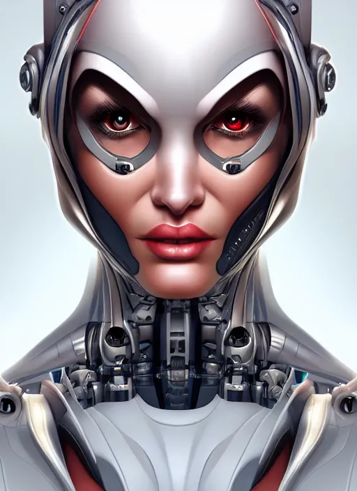 Prompt: portrait of a cyborg5 woman by Artgerm, biomechanical, hyper detailled, trending on artstation
