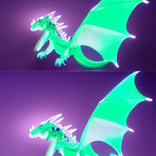 Image similar to a translucent bioluminescent dragon