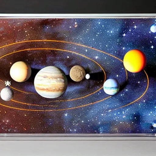 Prompt: A magical diorama of the solar system