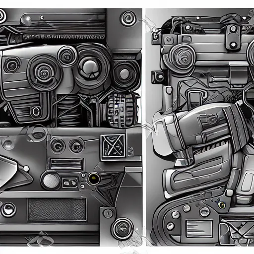 Image similar to car engine, concept, card form, cyberpunk style