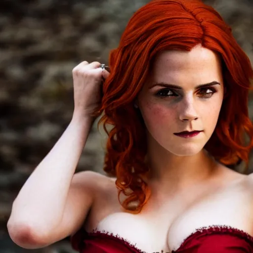 Triss Merigold cosplay by Emma Watson, seductive gaze, | Stable Diffusion |  OpenArt