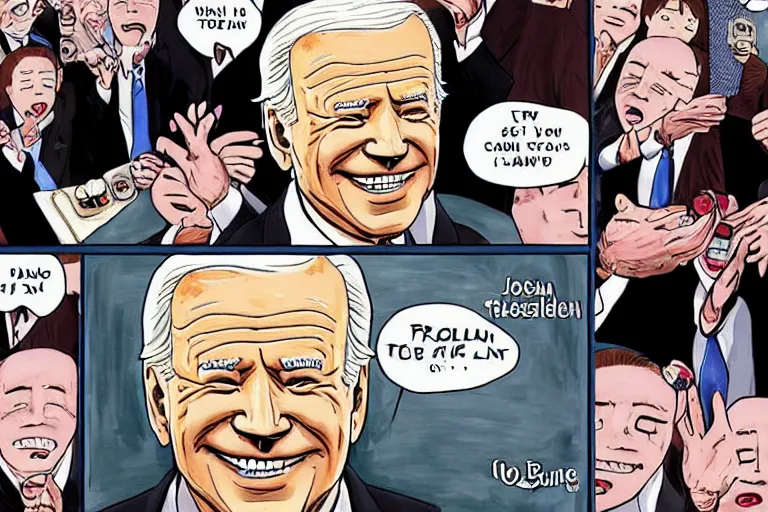 Image similar to Joe Biden loves ice cream, melts people, Junji Ito