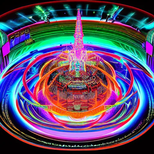 Image similar to cybertronic hindu temple, torus energy, ben ridgway