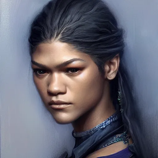 Image similar to zendaya as a realistic fantasy character, closeup portrait art by donato giancola and greg rutkowski, realistic face, digital art, trending on artstation, symmetry!!