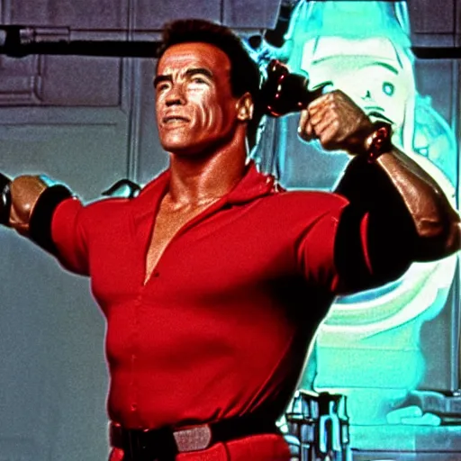 Image similar to arnold schwarzenegger in ghostbusters