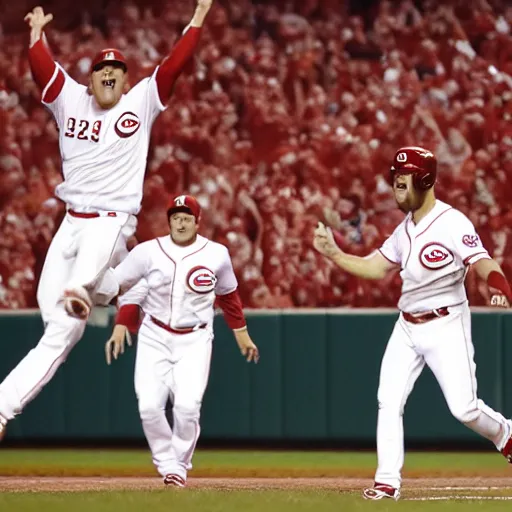 Prompt: Cincinnati reds win world series