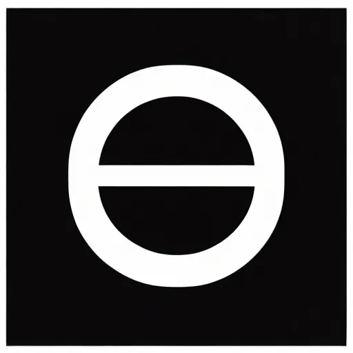 Image similar to minimal symbol by karl gerstner, black and white monochrome, centered, symetrical, bordered