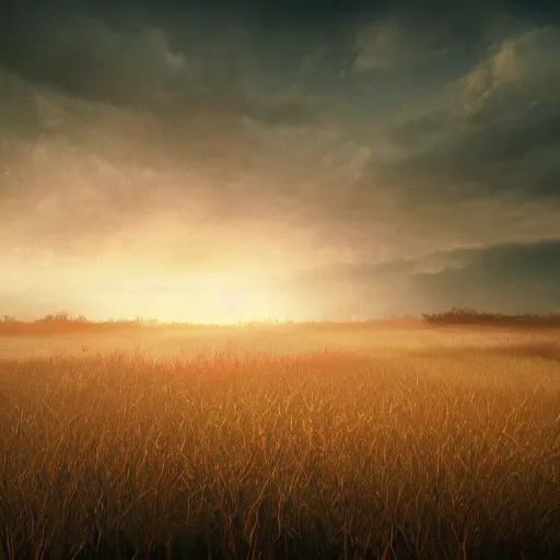 Prompt: A realistic detailed photo of a field, fire, fire particles, dead plants, cloudy sky, foggy landscape, light particles, detailed light, realistic shaders, trending on artisation, detailed textures, detailed, realistic.
