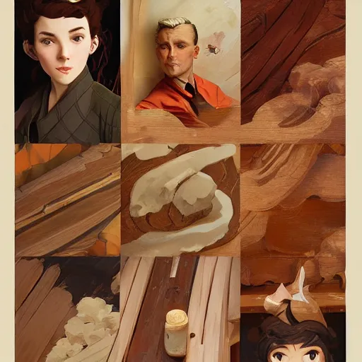 Prompt: a seamless game ready texture of a stylized wood, in the style of studio ghibli, j. c. leyendecker, greg rutkowski, artem